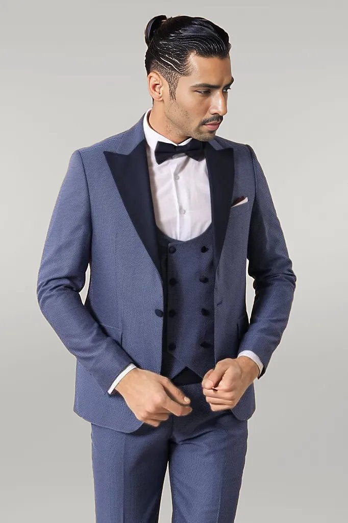 WSS Removable Peak Lapel Blue Tuxedo  - Singen