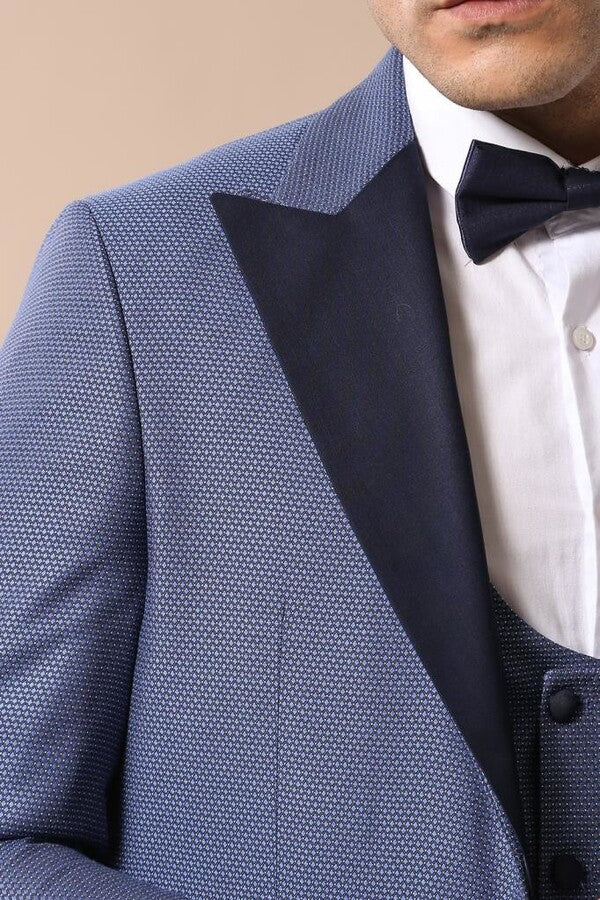 WSS Removable Peak Lapel Blue Tuxedo  - Singen