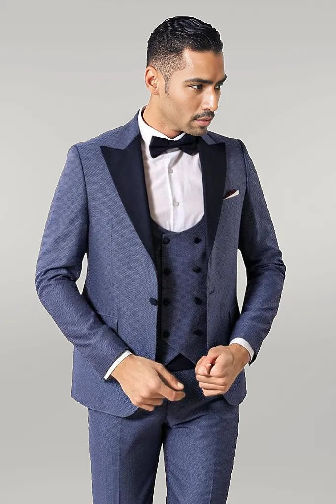 WSS Removable Peak Lapel Blue Tuxedo  - Singen