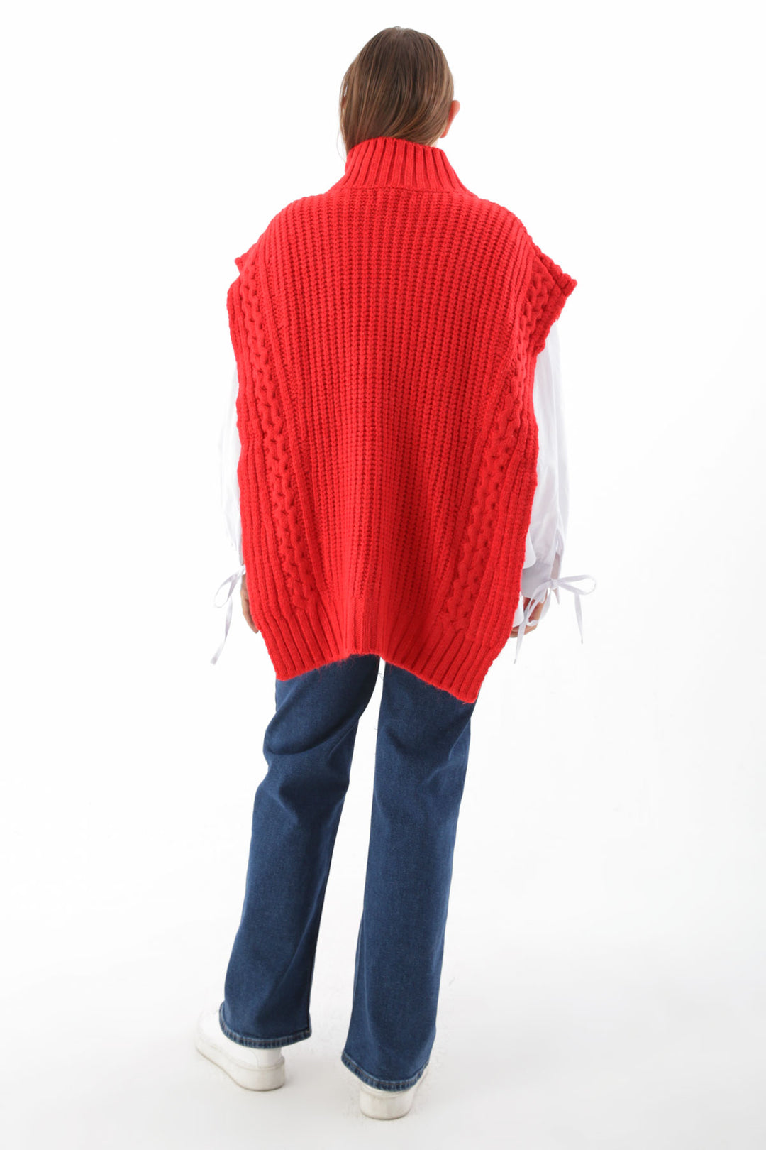 TLD Women Allday Red Hair Braided Sweater - Delaware