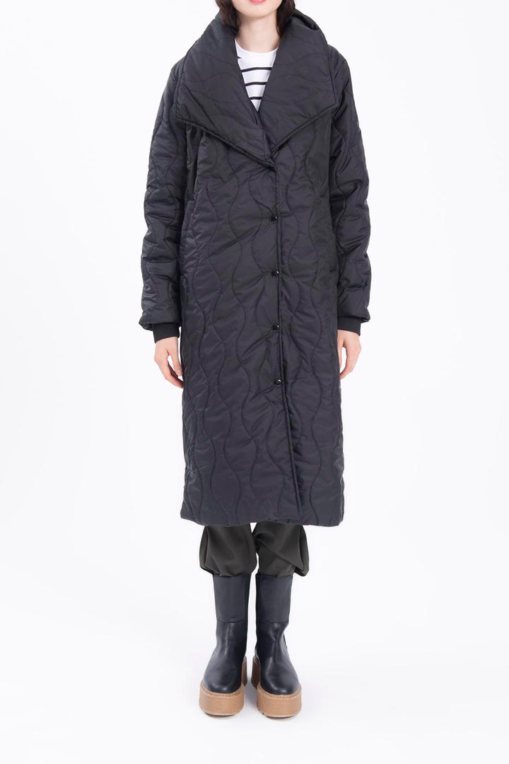 BSL Women Shawl collar quilted puffer - Oxchuc