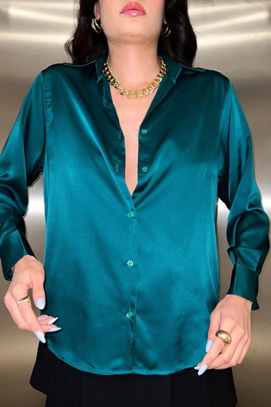 ELS Satin Shirt - Emerald - Viana do Castelo