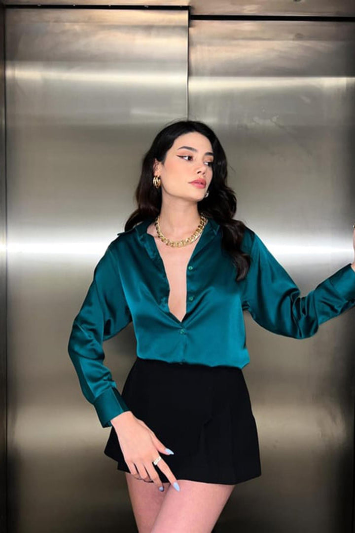 ELS Satin Shirt - Emerald - Viana do Castelo