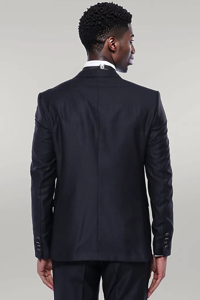 WSS Satin Detailed Dark Grey Tuxedo   - Singen