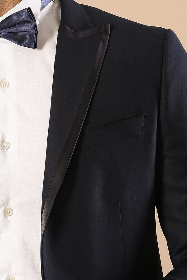 WSS Satin Lapel Navy Blue Tuxedo  - Singen