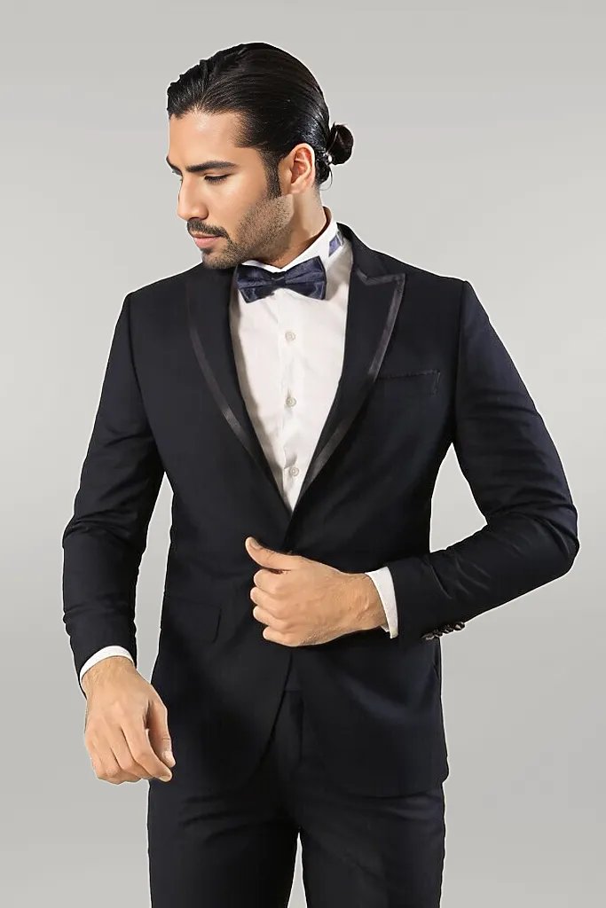 WSS Satin Lapel Navy Blue Tuxedo  - Singen