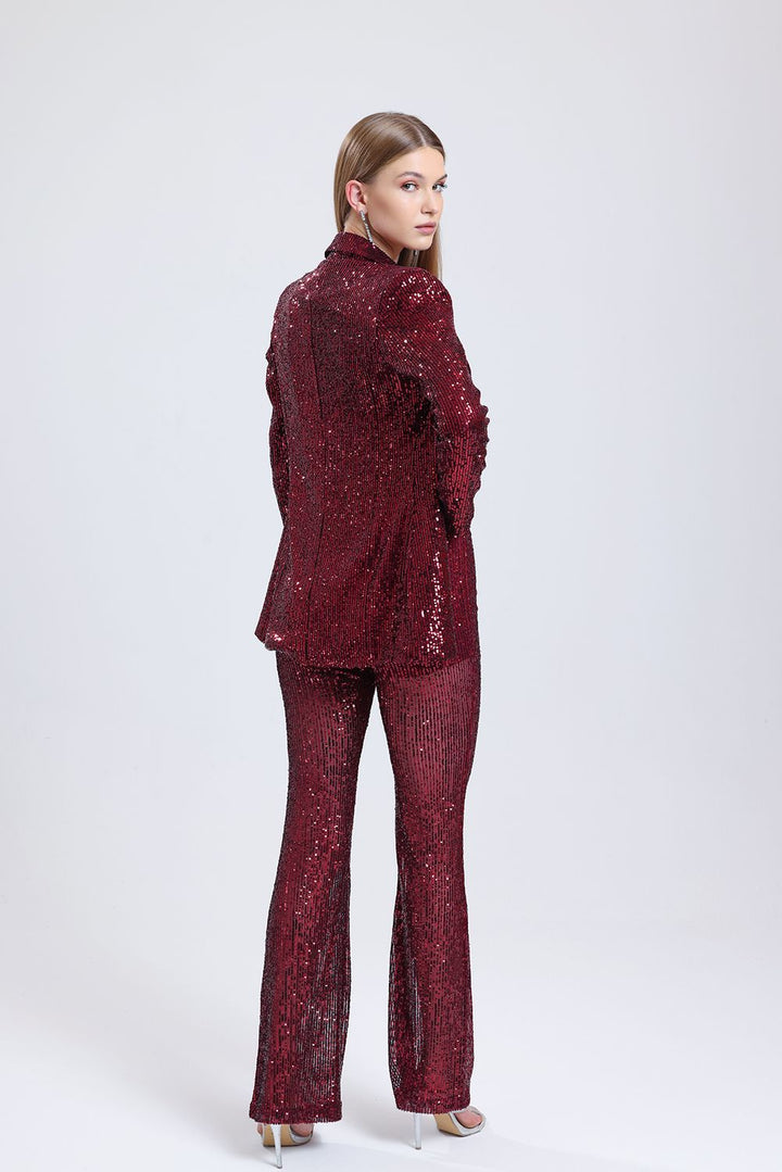 SNS Burgundy Lined Sequined Вечерняя куртка - Wilrijk