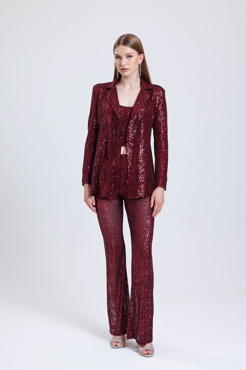 SNS Burgundy Lined Sequined Вечерняя куртка - Wilrijk