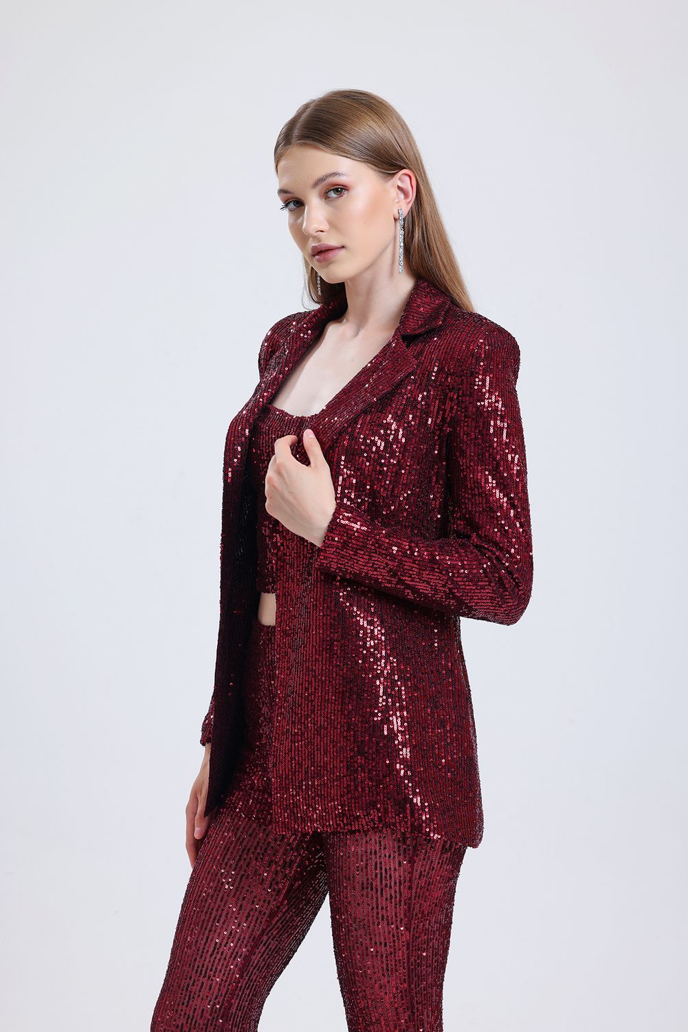 SNS Burgundy Lined Sequined Вечерняя куртка - Wilrijk