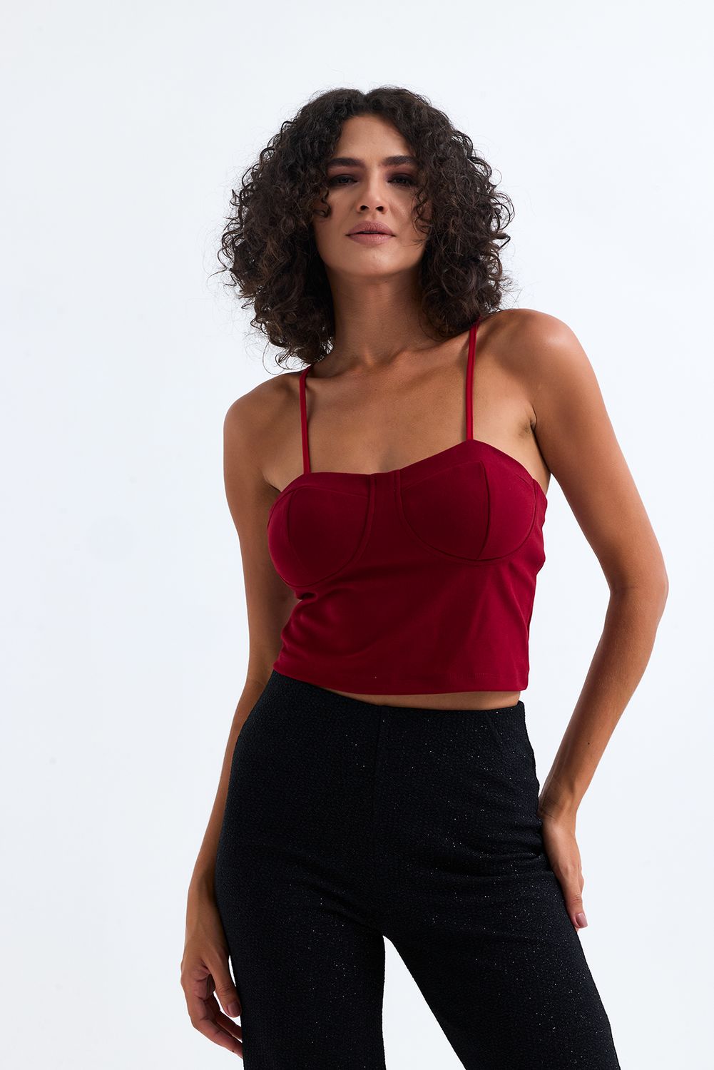 SNS Sense Dark Red Bustier with Gloplu Lining - Sale