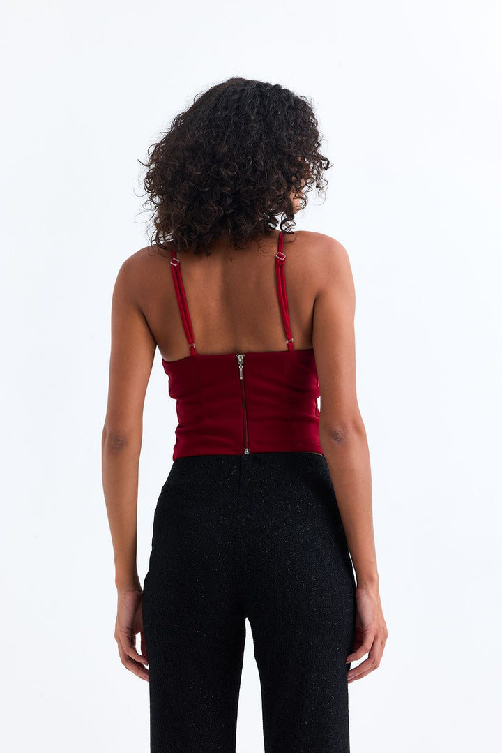 SNS Sense Dark Red Bustier with Gloplu Lining - Sale