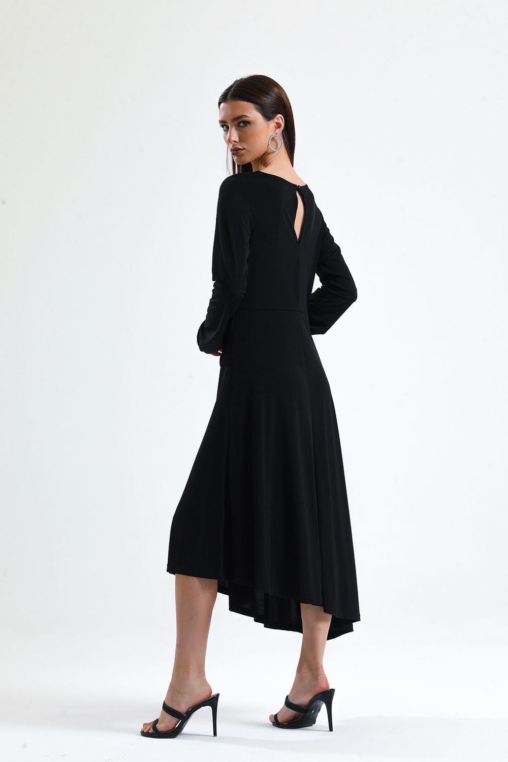 SNS Sense Black Waist Ruffled Sandy Dress - Streatham