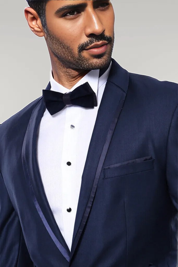 WSS Shawl Lapel Blue Wedding Suit  - Singen