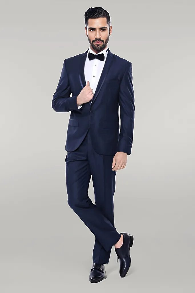 WSS Shawl Lapel Blue Wedding Suit  - Singen