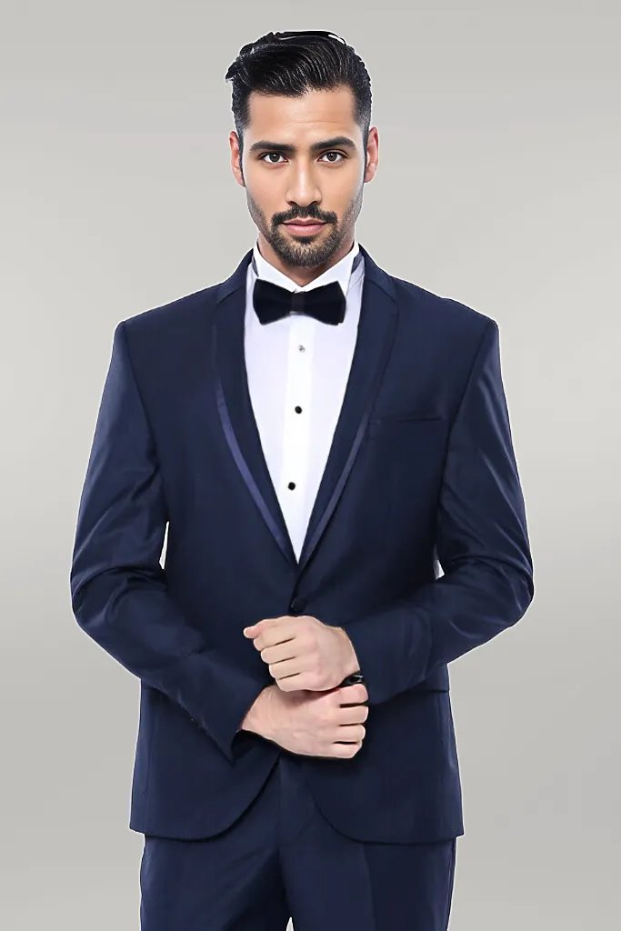 WSS Shawl Lapel Blue Wedding Suit  - Singen