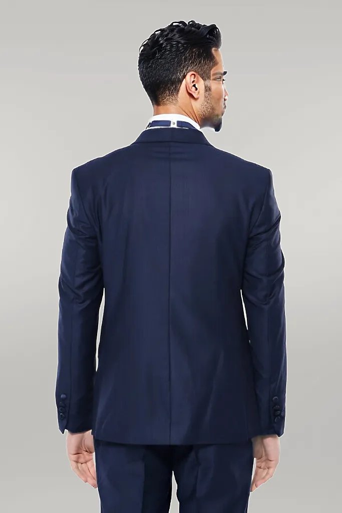 WSS Shawl Lapel Blue Wedding Suit  - Singen