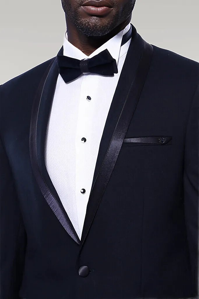 WSS Shawl Lapel Dark Blue Tuxedo Suit  - Singen