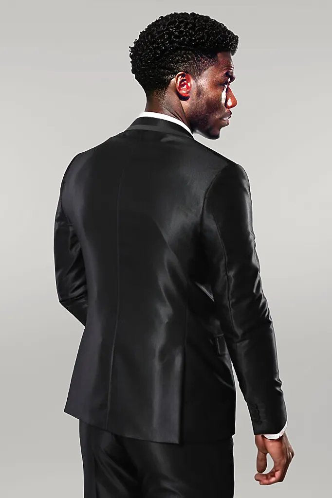 WSS Shiny Black Men Suit  - Singen