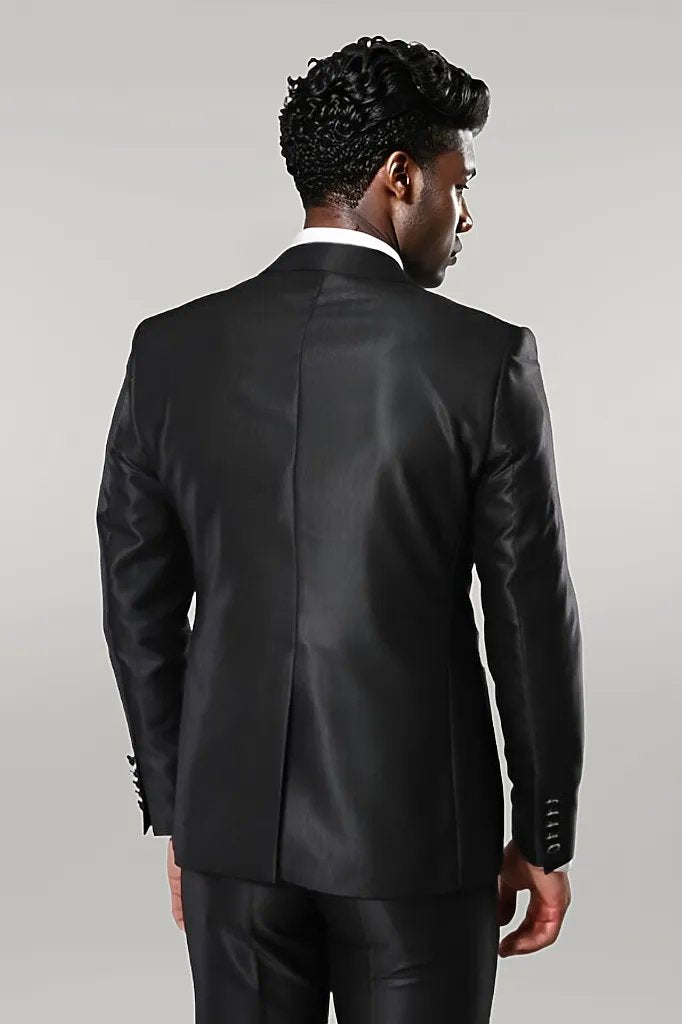 WSS Shiny Black Men's Suit  - Singen