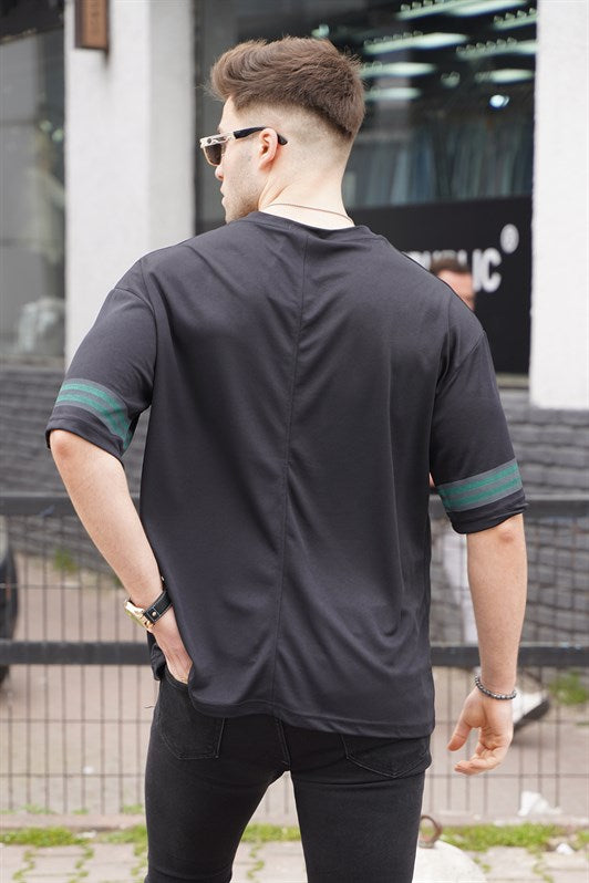 MDX Black Printed Oversized Men's T-shirt - North Hempstead