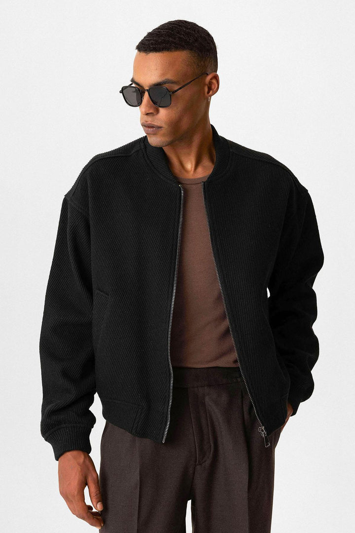 ANT Textured Oversize Bomber Men's Coat - Popeşti-Leordeni