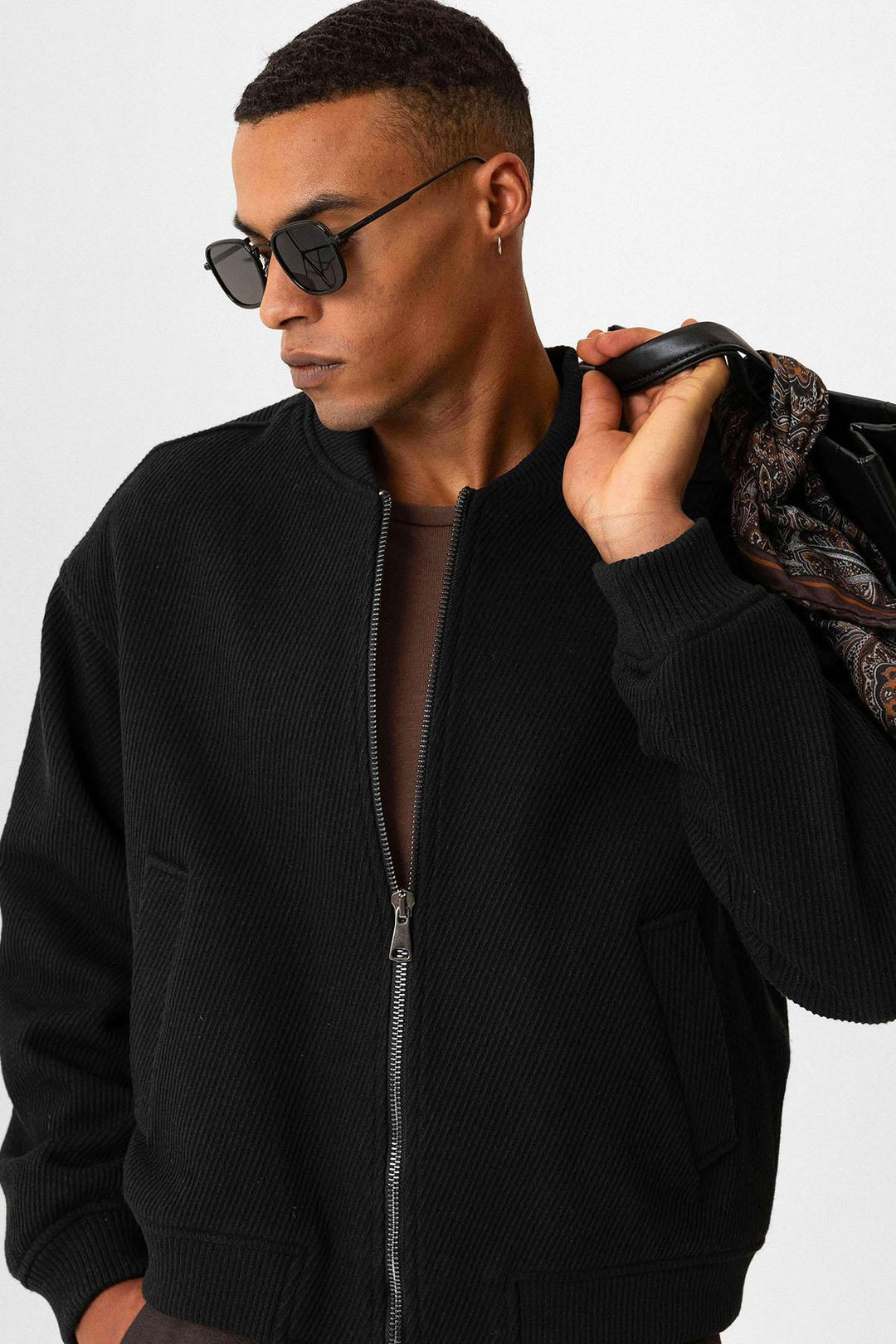 ANT Textured Oversize Bomber Men's Coat - Popeşti-Leordeni