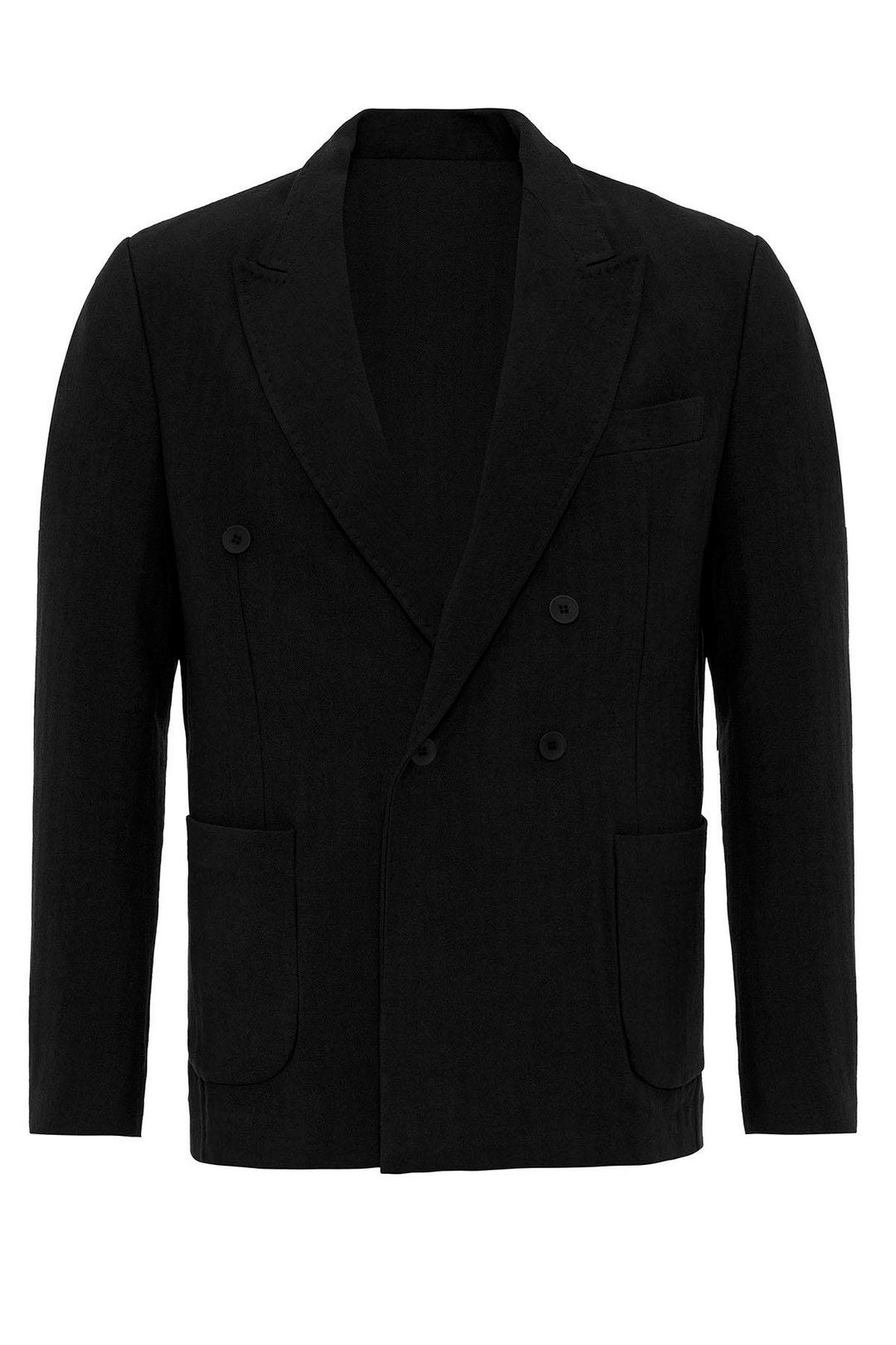 ANT Double-breasted Closure Linen Blend Men's Blazer Jacket - Ponta Delgada