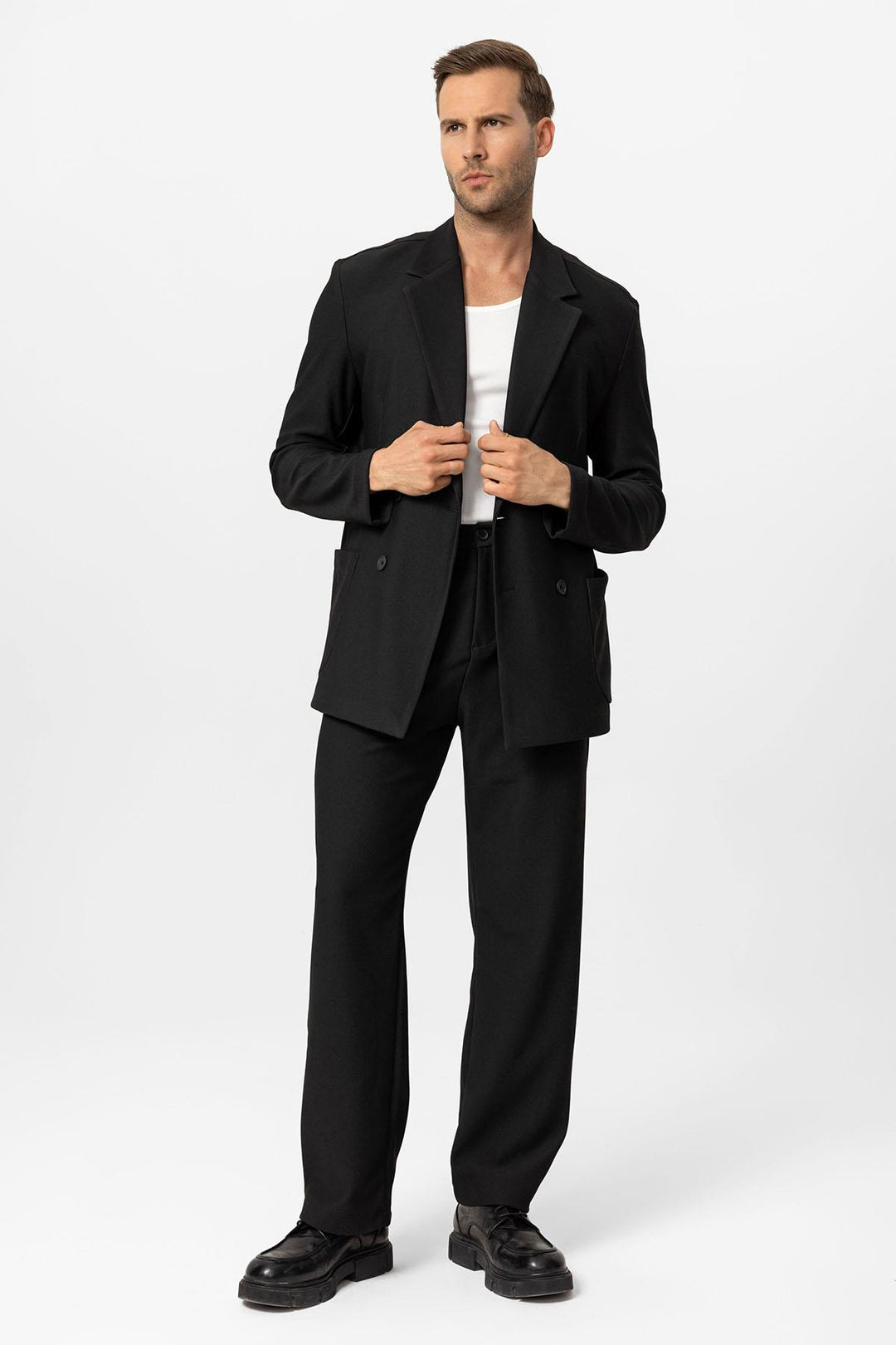 ANT Double-breasted Closure Relax Fit Men's Suit - Pennsauken