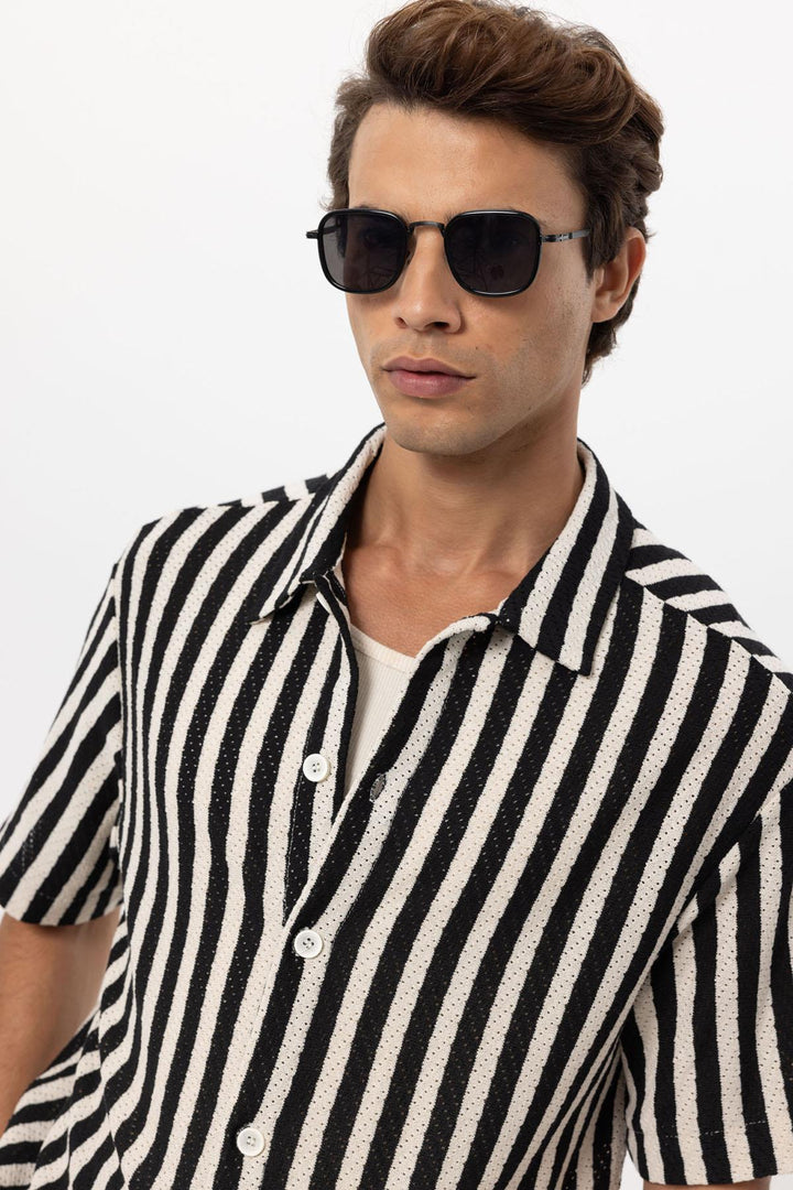 ANT Oversized Openwork Striped Men's Shirt - Ciudad Valles