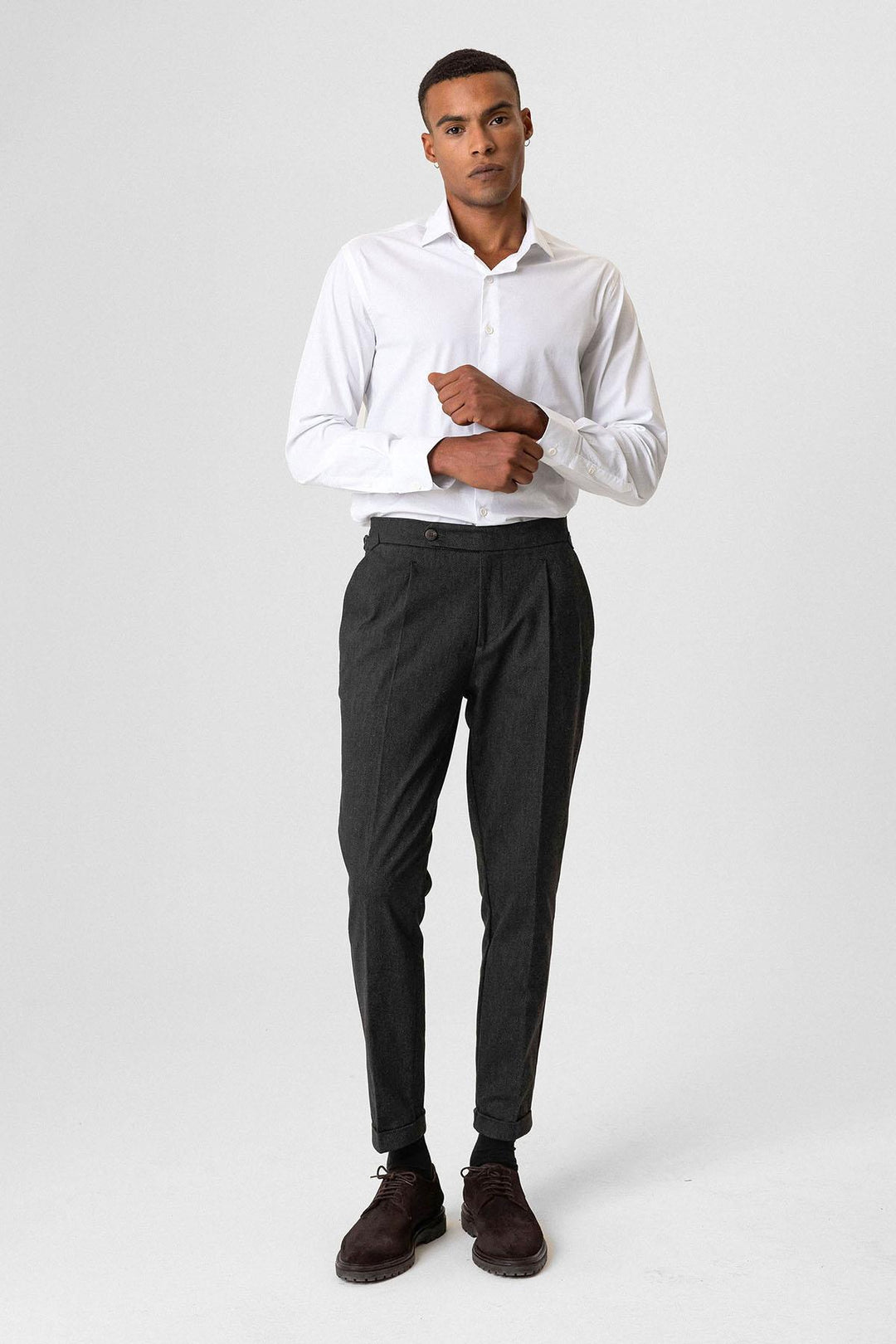 ANT High Waist Pleated Double Leg Men's Trousers - Chiclana de la Frontera