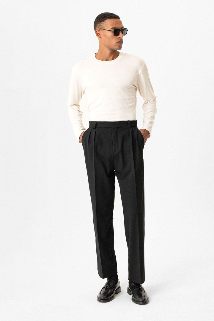 ANT High Waist Pleated Relaxed Fit Baggy Men's Pants - Ciudad Mante