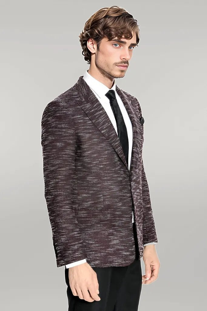 WSS Slim Fit Patterned Sport Burgundy Men Blazer  - Singen