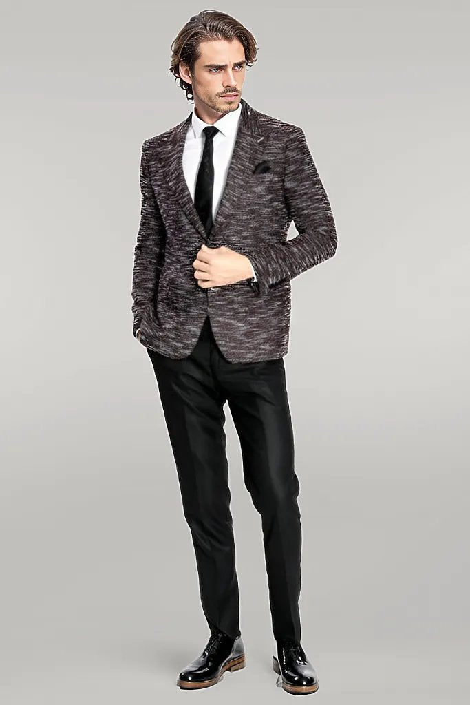 WSS Slim Fit Patterned Sport Burgundy Men Blazer  - Singen