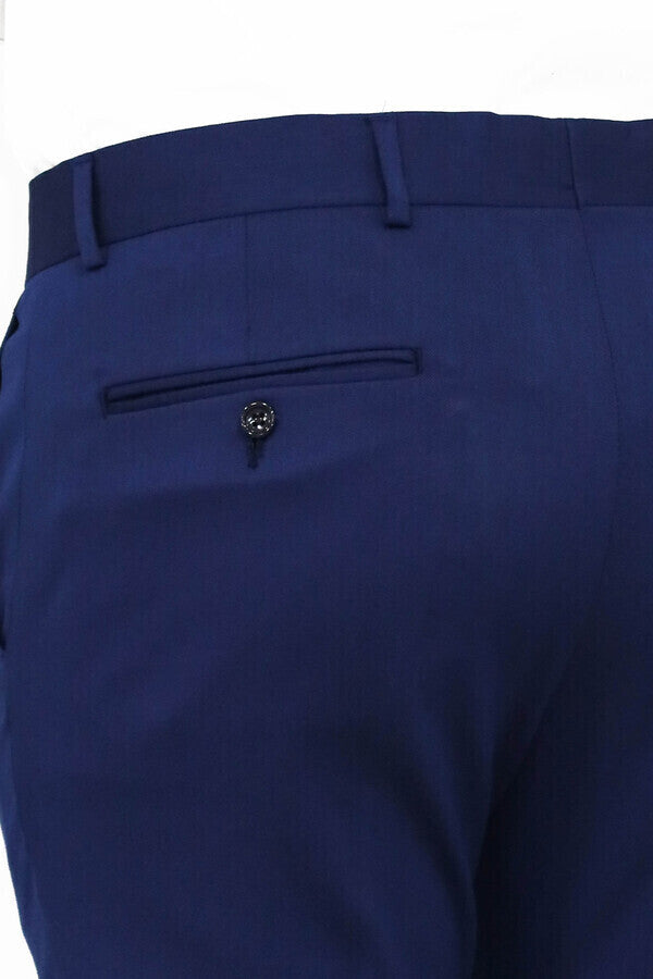 WSS Slim Fit Plain Blue Men Pants  - Singen