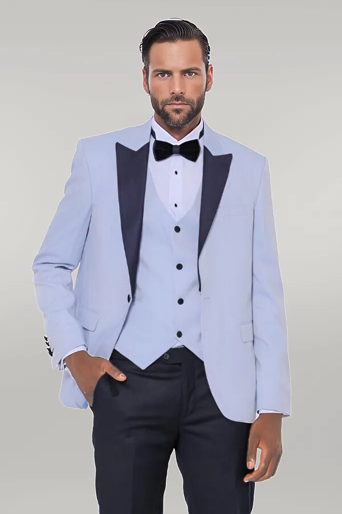 WSS Soft Blue Wedding Suit  - Singen