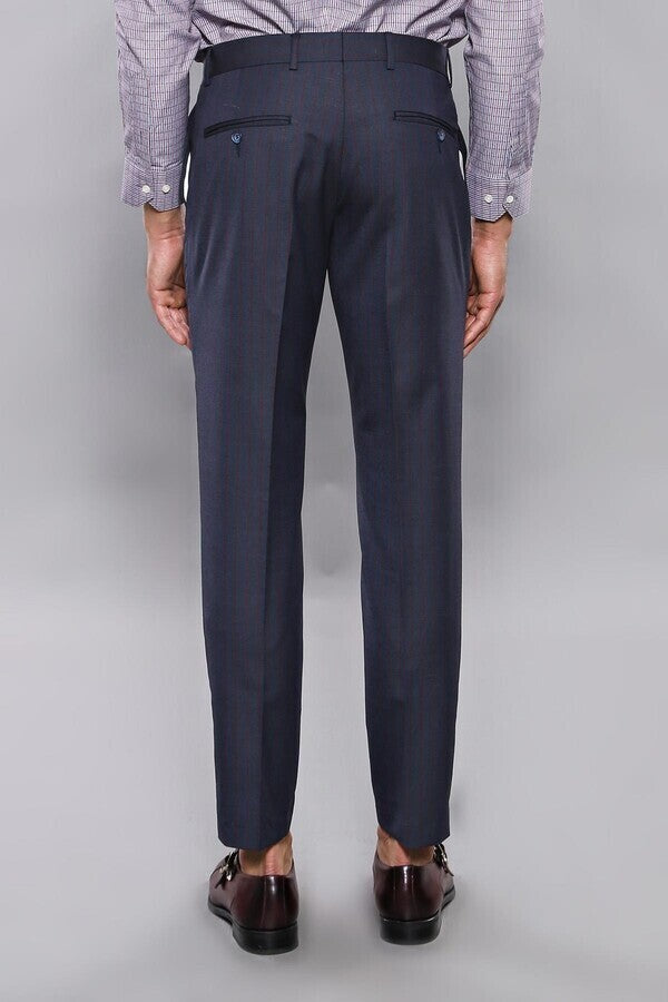 WSS Striped Navy Blue Men Trousers  - Singen