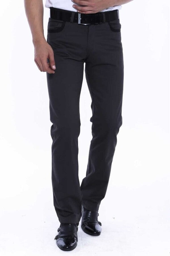 WSS Suede Cotton Plain Anthracite Men Pants  - Singen