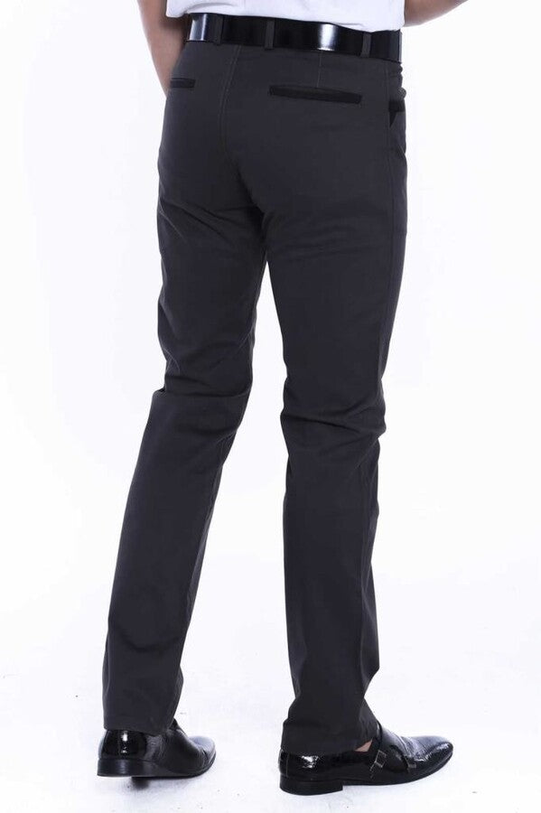 WSS Suede Cotton Plain Anthracite Men Pants  - Singen