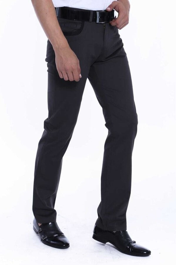 WSS Suede Cotton Plain Anthracite Men Pants  - Singen