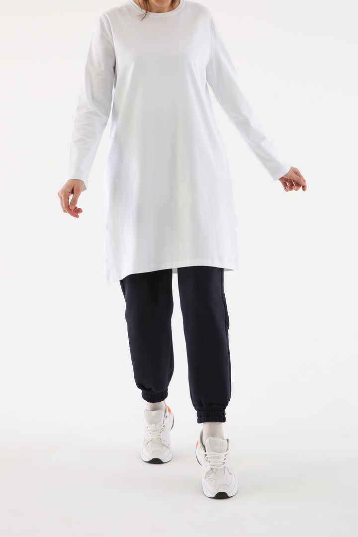 TLD Women Allday White Plus Size Supreme Sweat Tunic - Agua Prieta