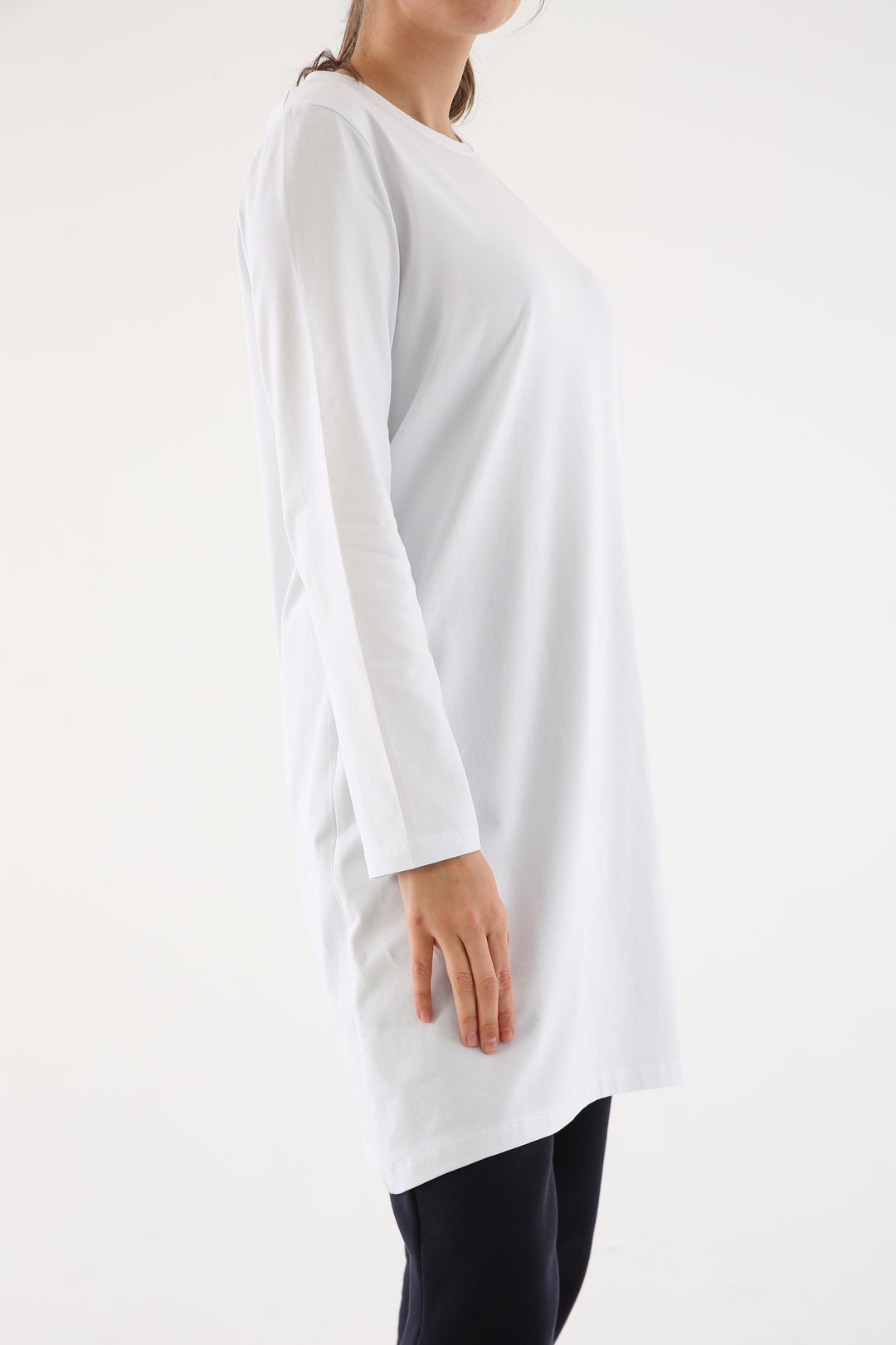 TLD Women Allday White Plus Size Supreme Sweat Tunic - Agua Prieta