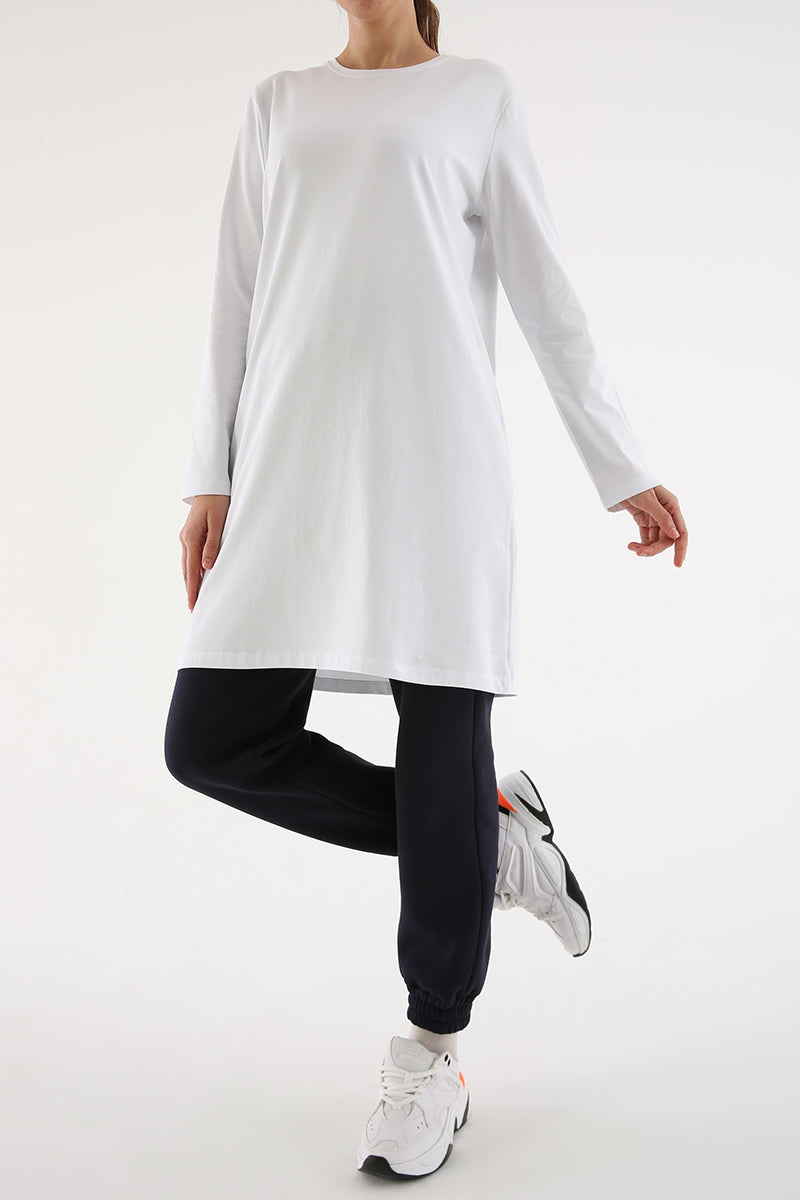 TLD Women Allday White Plus Size Supreme Sweat Tunic - Agua Prieta