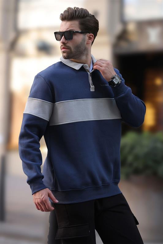 MDX Navy Blue Polo Sect Block Мужская толстовка 7072 - Chervonohrad