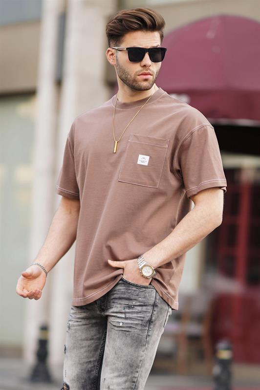 MDX Brown Oversized Pocket Detailed Men's T-Shirt 7001 - Sanford