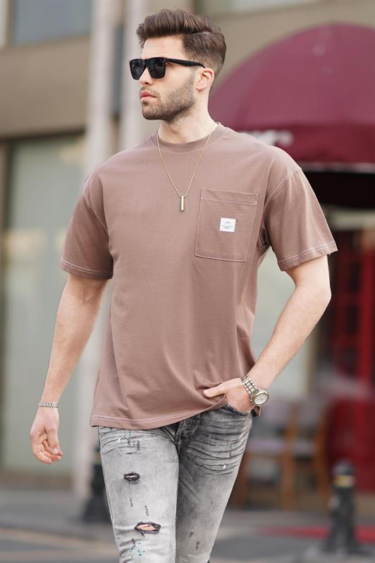 MDX Brown Oversized Pocket Detailed Men's T-Shirt 7001 - Sanford