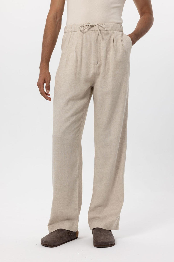 ANT Men's Linen Blend Baggy Pants with Waist Ties - Plant City