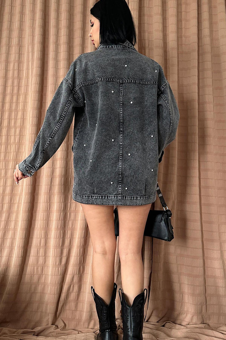 ELS Studded Denim Jacket - Black - Svitlovodsk