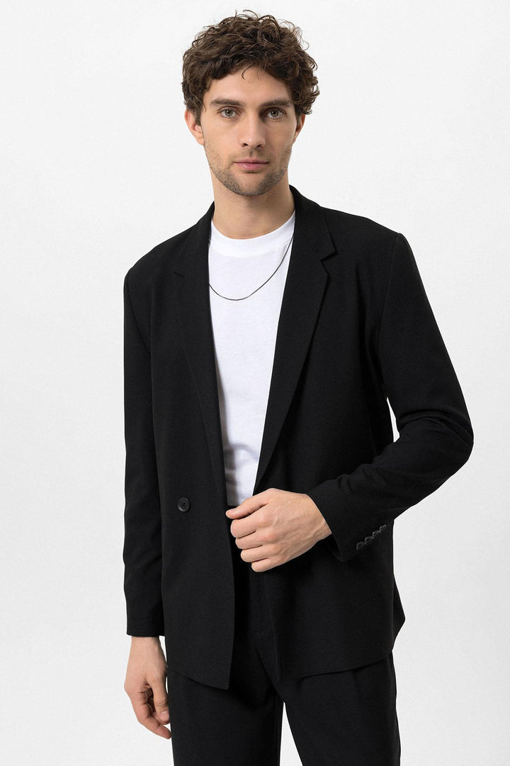 ANT Single Button Double Breasted Closure Men's Blazer Jacket - Redmond