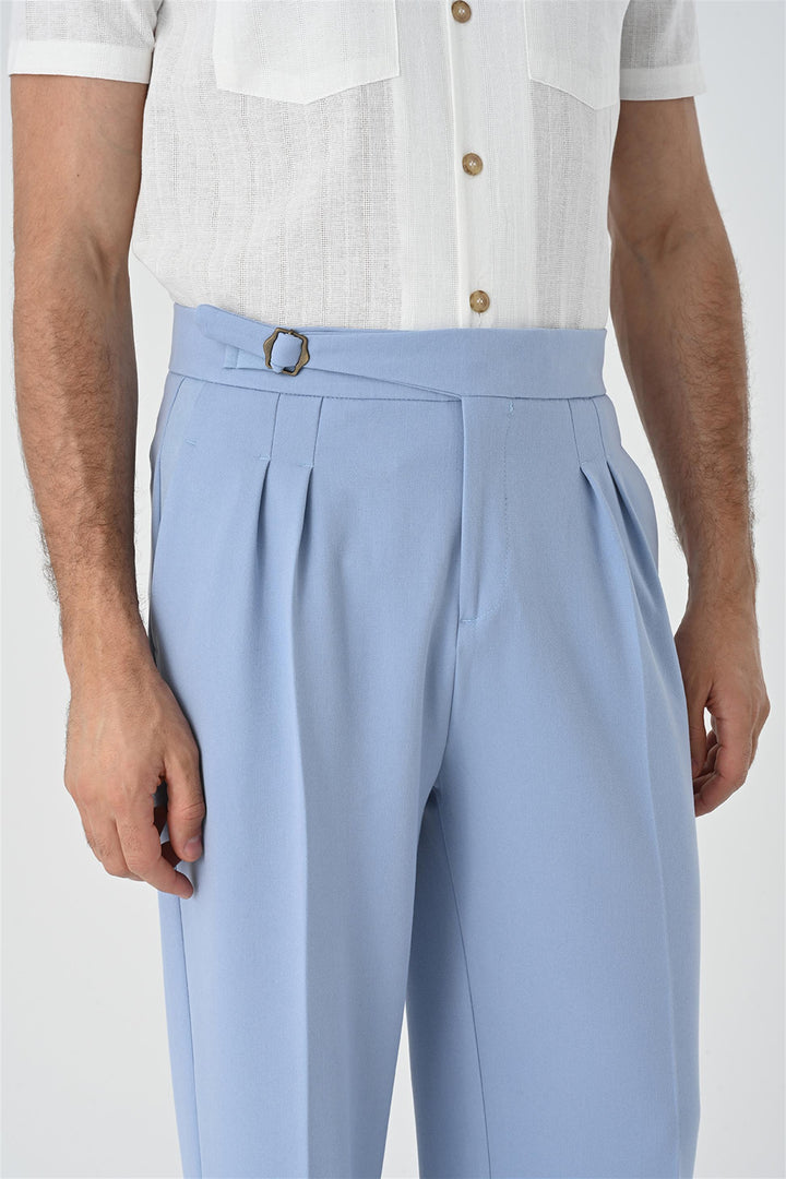 ANT Buckle Detailed Pleated High Waist Men's Trousers - Toledo