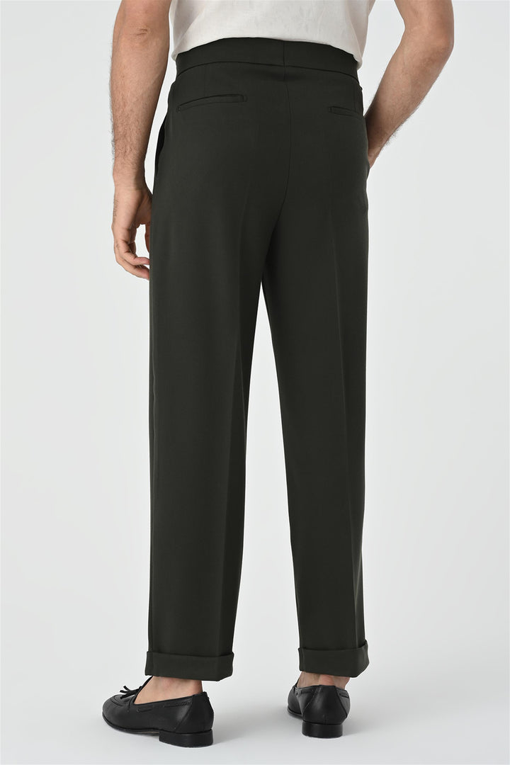 ANT Buckle Detailed Pleated High Waist Men's Trousers - Coventry